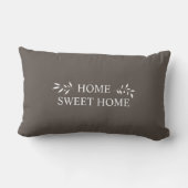 Grey Personalized Family Name Monogram Pillow ランバークッション (裏面)