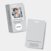 Grey | Photo Employee Logo  バッジ (正面＆裏面)