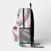 Grey Pink and Blue Abstract Backpack プリントバックパック (右)