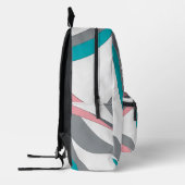 Grey Pink and Blue Abstract Backpack プリントバックパック (左)