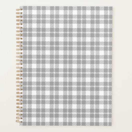 Grey plaid Pattern Planner プランナー手帳 (正面)
