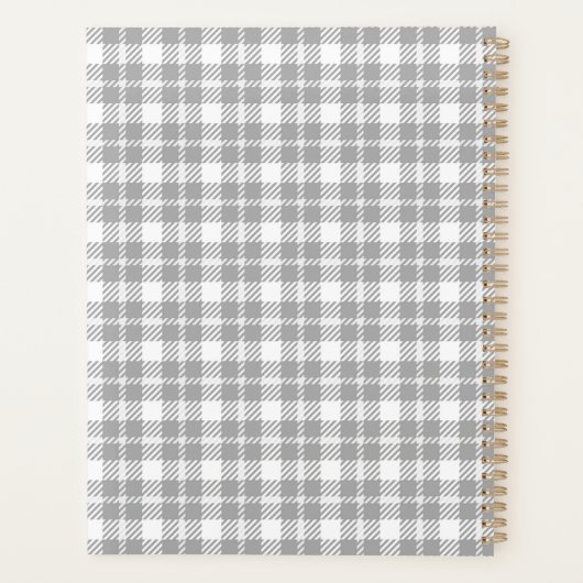 Grey plaid Pattern Planner プランナー手帳 (裏面)