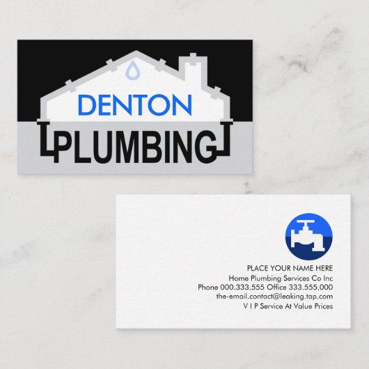 Grey PLUMBING Pipe Frame 名刺 (正面/裏面)