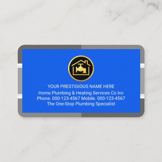 Grey Plumbing Pipe Frame Gold Handyman Tools 名刺 (裏面)