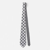 Grey Polka Dots on White Custom Necktie ネクタイ (正面)