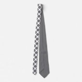 Grey Polka Dots on White Custom Necktie ネクタイ (裏面)