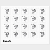 Grey Poodle #1スタンプありがとう スクエアシール (シート)