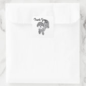 Grey Poodle #1スタンプありがとう スクエアシール (バッグ)