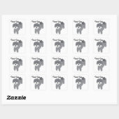 Grey Poodle #2スタンプありがとう スクエアシール (シート)