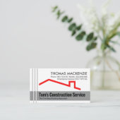 Grey Re-bar Lines Concrete Layer Red Roof 名刺 (スタンド正面)