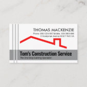 Grey Re-bar Lines Concrete Layer Red Roof 名刺 (正面)