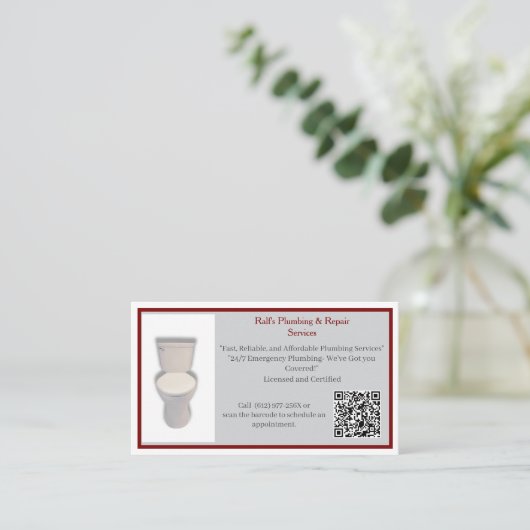 Grey Red  Plumber Toilet  名刺 (スタンド正面)