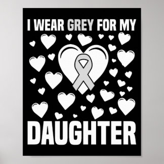 Grey Ribbon Awareness for My Daughter Supporter ポスター