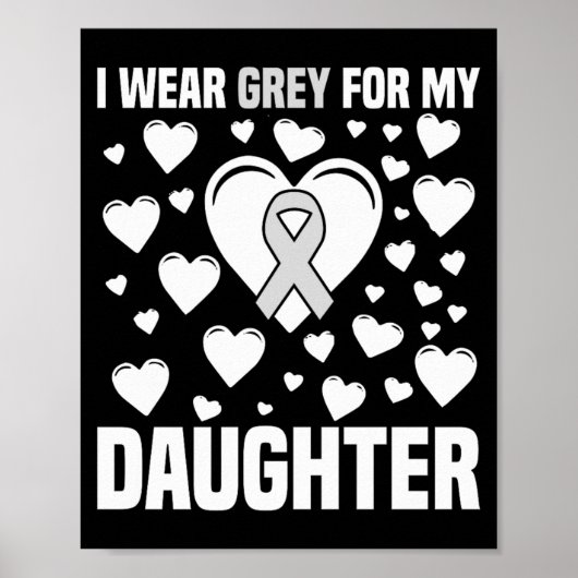 Grey Ribbon Awareness for My Daughter Supporter ポスター (正面)
