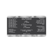 Grey Silver Cosmetics Small Dropper Bottle Label  ラベル (正面)