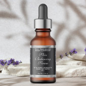 Grey Silver Cosmetics Small Dropper Bottle Label  ラベル