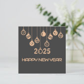 Grey Square wish card New Year with Christmas ball シーズンカード (スタンド正面)
