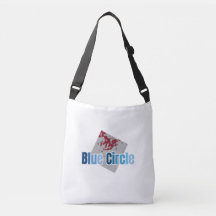 Grey Square with Red Stain and Blue Circle Text