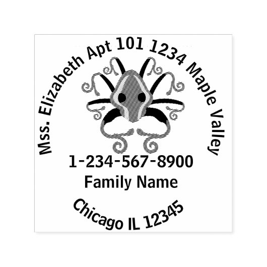 Grey Squidのホームアドレス連絡情報 セルフインキングスタンプ (デザイン)