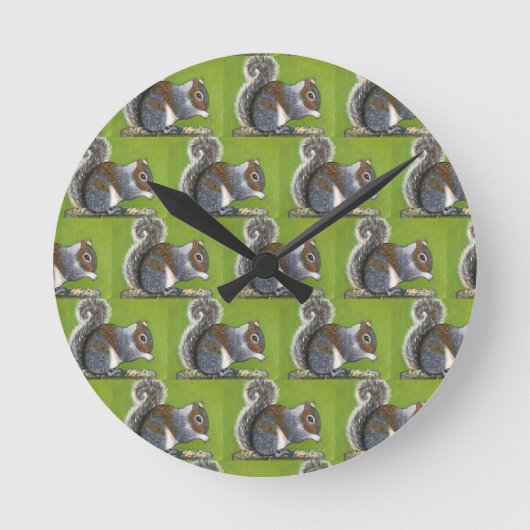 Grey Squirrel Clock  ラウンド壁時計 (正面)