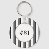 Grey Stripes on White Editable Mail Key Keychain キーホルダー (裏面)
