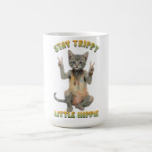 Grey Tabby Cat Boho Stay Trippy Little Hippie  コーヒーマグカップ (中央)