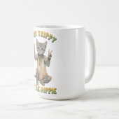 Grey Tabby Cat Boho Stay Trippy Little Hippie  コーヒーマグカップ (正面右)