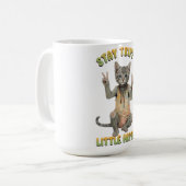 Grey Tabby Cat Boho Stay Trippy Little Hippie  コーヒーマグカップ (正面左)