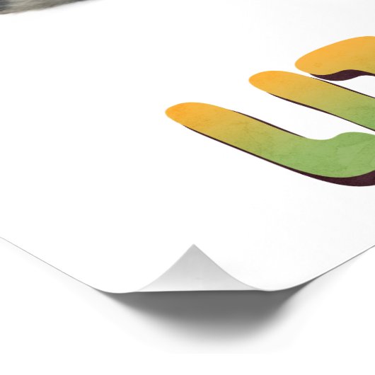 Grey Tabby Cat Boho Stay Trippy Little Hippie  ポスター (コーナー)