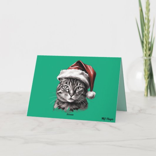 Grey Tabby Christmas Cookies Card カード (裏面)