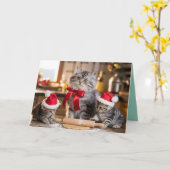 Grey Tabby Christmas Cookies Card カード (黄色い花)