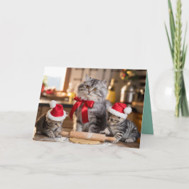Grey Tabby Christmas Cookies Card カード