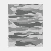 Grey Tone Abstract Camouflage フリースブランケット (正面)