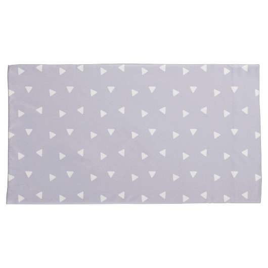 Grey Triangles Pattern Pair Of Pillowcases 枕カバー (正面右)