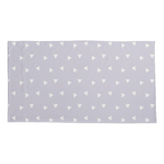 Grey Triangles Pattern Pair Of Pillowcases 枕カバー (裏面-左)