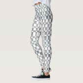 Grey Watercolour Checks Leggings レギンス (左)