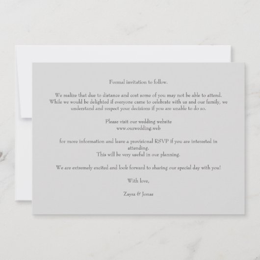 Grey Wedding Fancy Ornament Frame Flowers Photo (裏面)