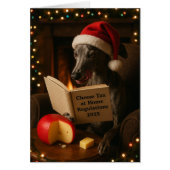 Grey Whippet 'Cheese Tax' Christmas greetings card (正面)