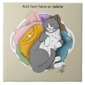 Grey White Cat Hair Laundry タイル (正面)