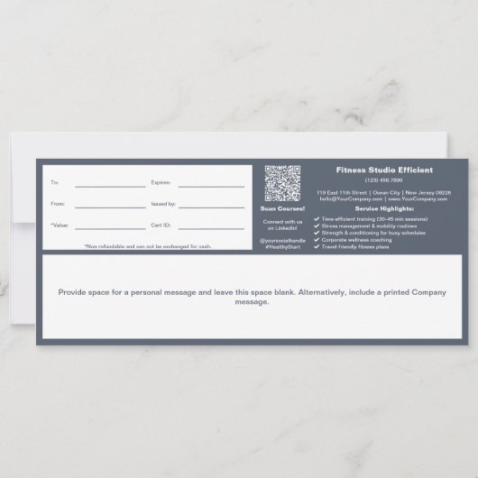 Grey White Corporate Wellness Gift Certificate (裏面)