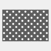 Grey & White Fun Multi-Patterns ラッピングペーパーシート (正面3)