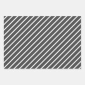 Grey & White Fun Multi-Patterns ラッピングペーパーシート (正面2)