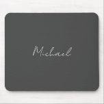 Grey White Handwritten Minimalist Your Name マウスパッド<br><div class="desc">Have you ever seen such a thin, well thought out, aesthetic and remarkable design? The choice of letters, their font size and the darkness of color have been thought for a long time and designed with long efforts. The result was such a unique design that impresses all who see it....</div>