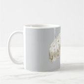Grey White Hearts Umbrella コーヒーマグカップ (左)