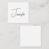 Grey White Modern Minimalist Handwriting Name エンクロージャーカード (正面/裏面)