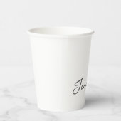 Grey White Modern Minimalist Handwriting Name 紙コップ (右)