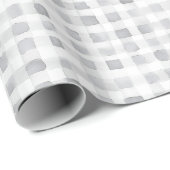Grey White Plaid Stripes Birthday ラッピングペーパー (ロールコーナー)