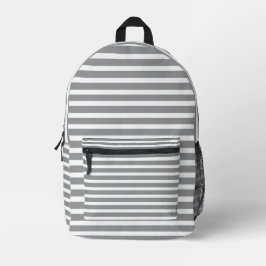 Grey & White Striped Backpack 💥 Cool & Modern  プリントバックパック