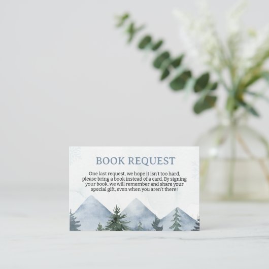 Grey Wilderness Baby Shower Book Request Insert ロイヤリティカード (スタンド正面)