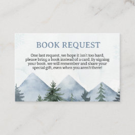 Grey Wilderness Baby Shower Book Request Insert ロイヤリティカード